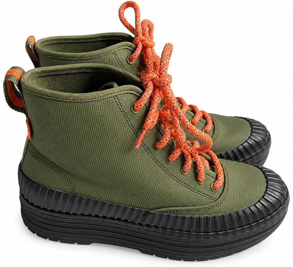Keds Women’s The Platform Mid Lug Weatherized Green Boots Size 6